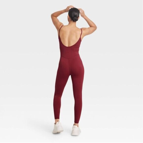 Joy Lab Jumpsuit Burgundy - Picture 2 of 4